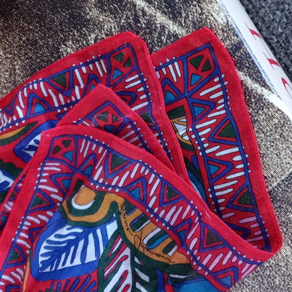 🔅VTG 1988 Ginnie Johansen🔅 - Tribal Inspired Cotton Scarf - Picture 4 of 7